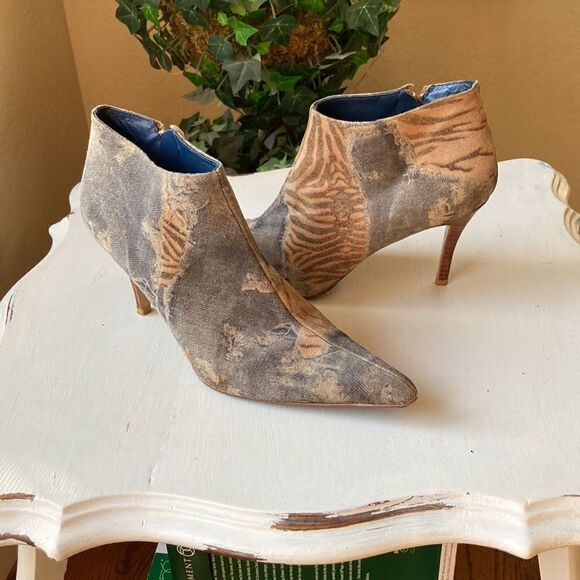 Anthropologie Rebecca Sanver Suede Tiger Print Bootie Size EUR 41 - Picture 3 of 16
